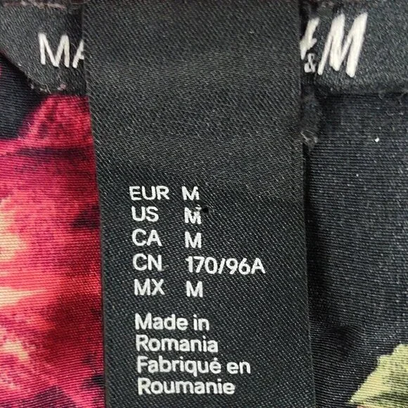 H&M "Mama" Women's Black, Pink, Floral, Side Zip, Sleeveless, Midi Dress Size M - Picture 14 of 15